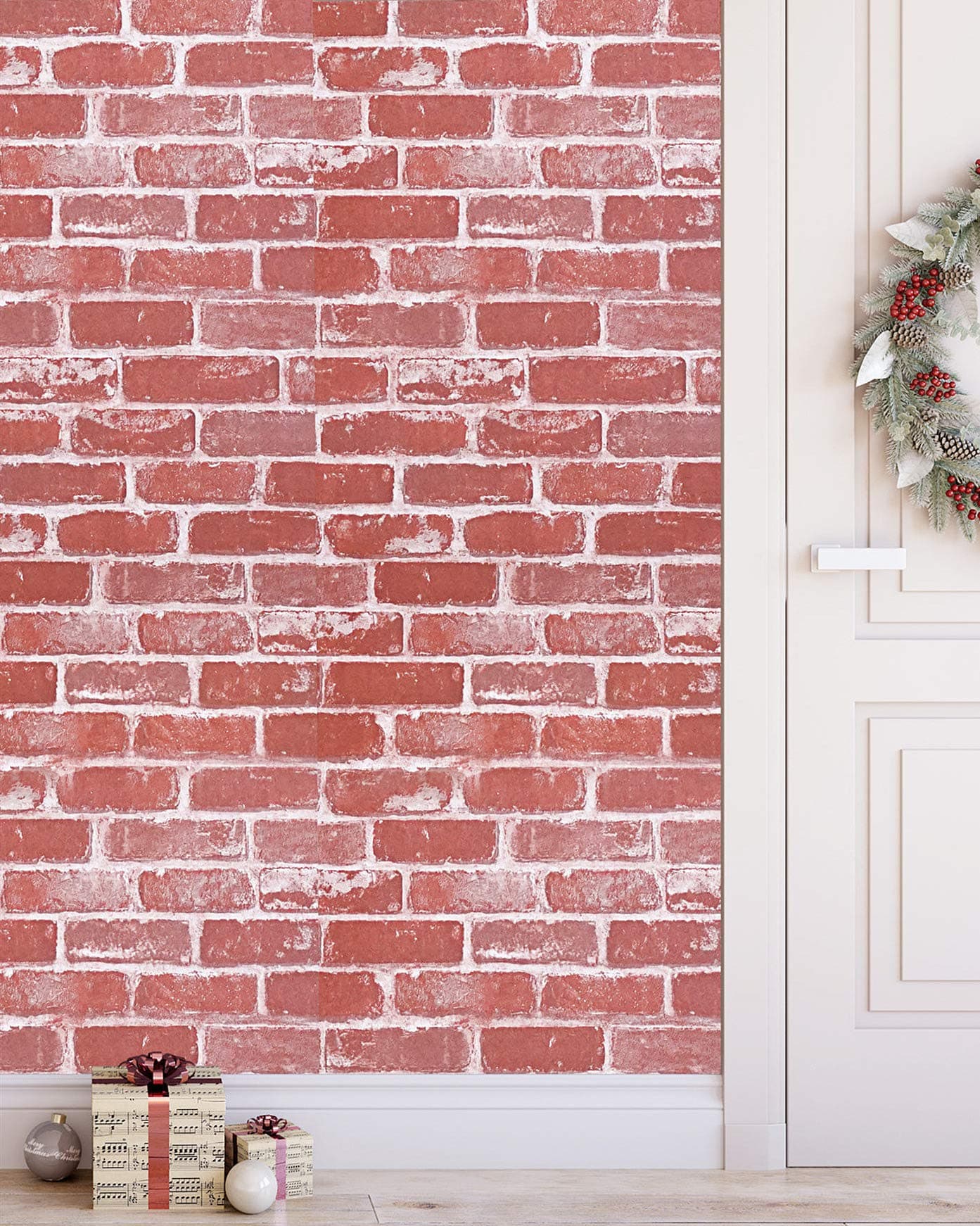 2 Rolls Brick Wallpaper Stick and Peel Self Adhesive Removable Wallpaper 17.7"x197"/ Roll