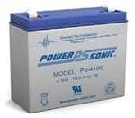 POWER SONIC PS-4100 Lead Acid Battery Rectangular 4V 10AH Rechargeable