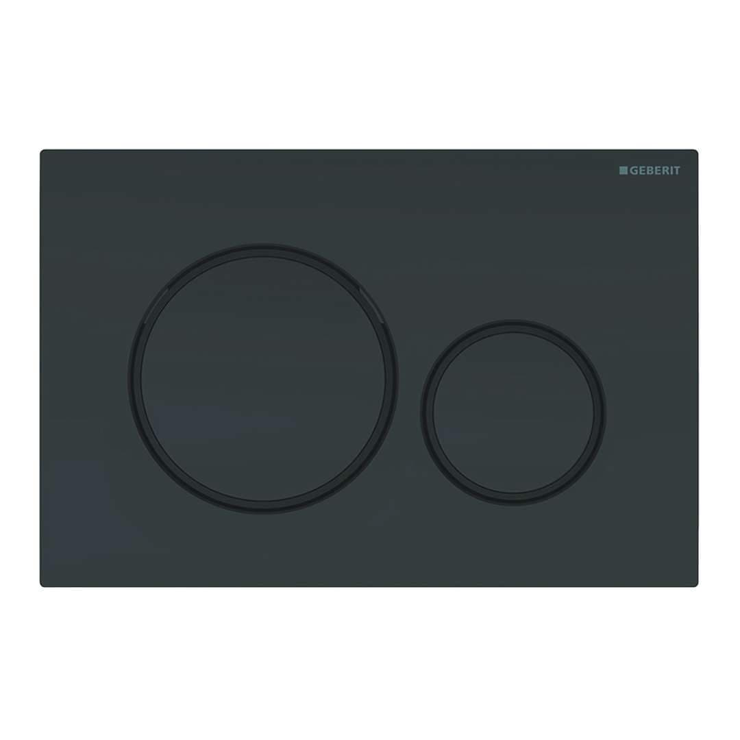 Geberit Sigma20 115.882.DW.1 2 Quantity Rinsing Plate, Deep Black, 115882DW1