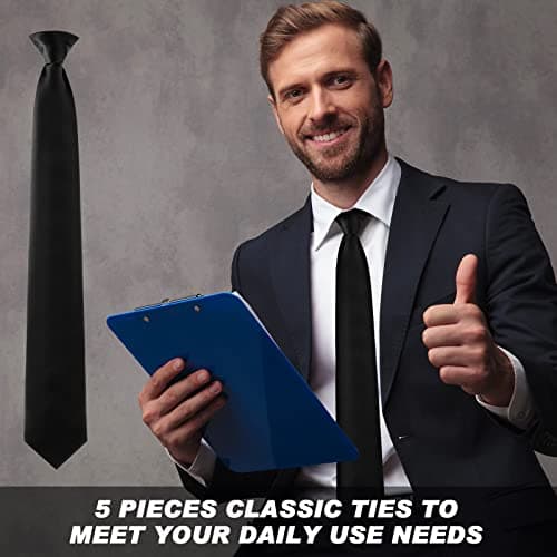 Haysandy Clip on Ties for Men Solid Color Men's 20 Inch Pretied Uniform Solid Color Clip on Tie Costume