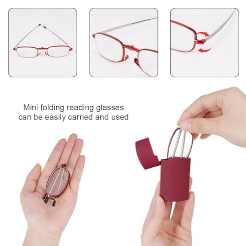 Aolso Foldable Reading Glasses Anti Blue Light Telescopic Temples with Portable Case Reading Glasses for Men Readers for Women