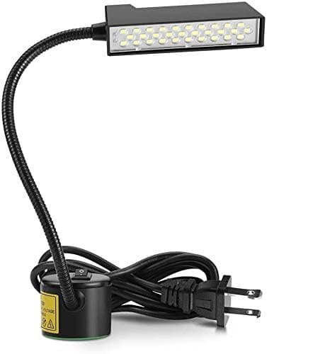eecoo Sewing Machine Light, 30LED Flexible Gooseneck Arm Work Light with Magnetic Mounting Base, Multifunctional LED Light for Reading Workbench Lathe Drill Press Gray and car Repair