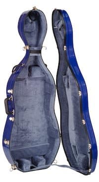 Bobelock 4/4 Cello Case in Blue/gray w/ Wheels Fiberglass Suspension