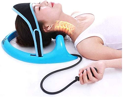 Portable Neck Cervical Pillow Inflatable Cervical Traction Device for Spinal Decompression, Relieving Pinched Nerves, and Cervical Pain, Neck Curve Restorer