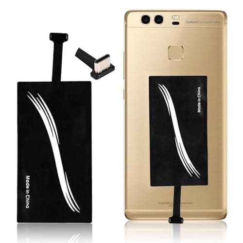 Type-C QI Wireless Charger Adapter Mobile Phone Sticker Charging Receiver, Ultra Thin QI Wireless Receiver Suitable for All USB-C Cell Phones