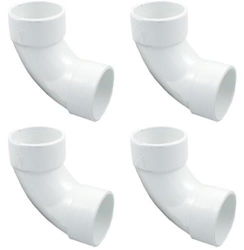 PVC Pipe Fitting, 90 Degree 2 Sweep Elbow 411-9130 - 4 Pack by Sweep Elbow