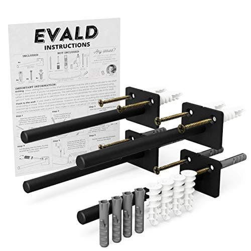 EVALD Standard Floating Shelf Bracket | 6-inch Brackets for Shelves with Anchors and Screws | Invisible Shelf Supports for Home and Office Decor | Suitable for Fireplace Various Wall Types (6 Inch)