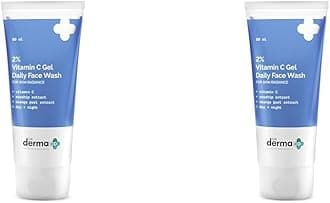 2% Vitamin C Gel Daily Face Wash with Vitamin C, Rosehip & Orange Peel Extract for Glowing Skin - 80ml (Pack of 2)