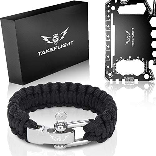 Multi Tool Everyday Carry Survival Kit - Gadgets for Men Tactical Survival Gear w/Paracord Bracelet + Credit Card Tool | Birthday Gifts for Men, Men's Christmas Stocking Stuffer, Father's Day Gift