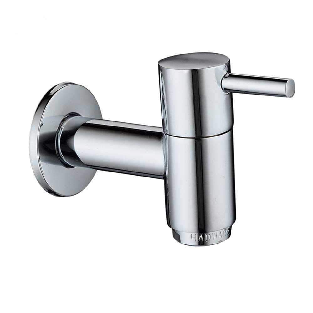 SIDERIT Single Handle Wall Mounted Faucets Cold Water Bathroom Sink Bathtub Brass Taps Mop Pond Garden Faucet, Chrome Finish