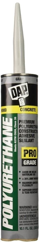DAP 18814 12 Pack 10.1 oz. Premium Polyurethane Construction Adhesive Sealant, Gray