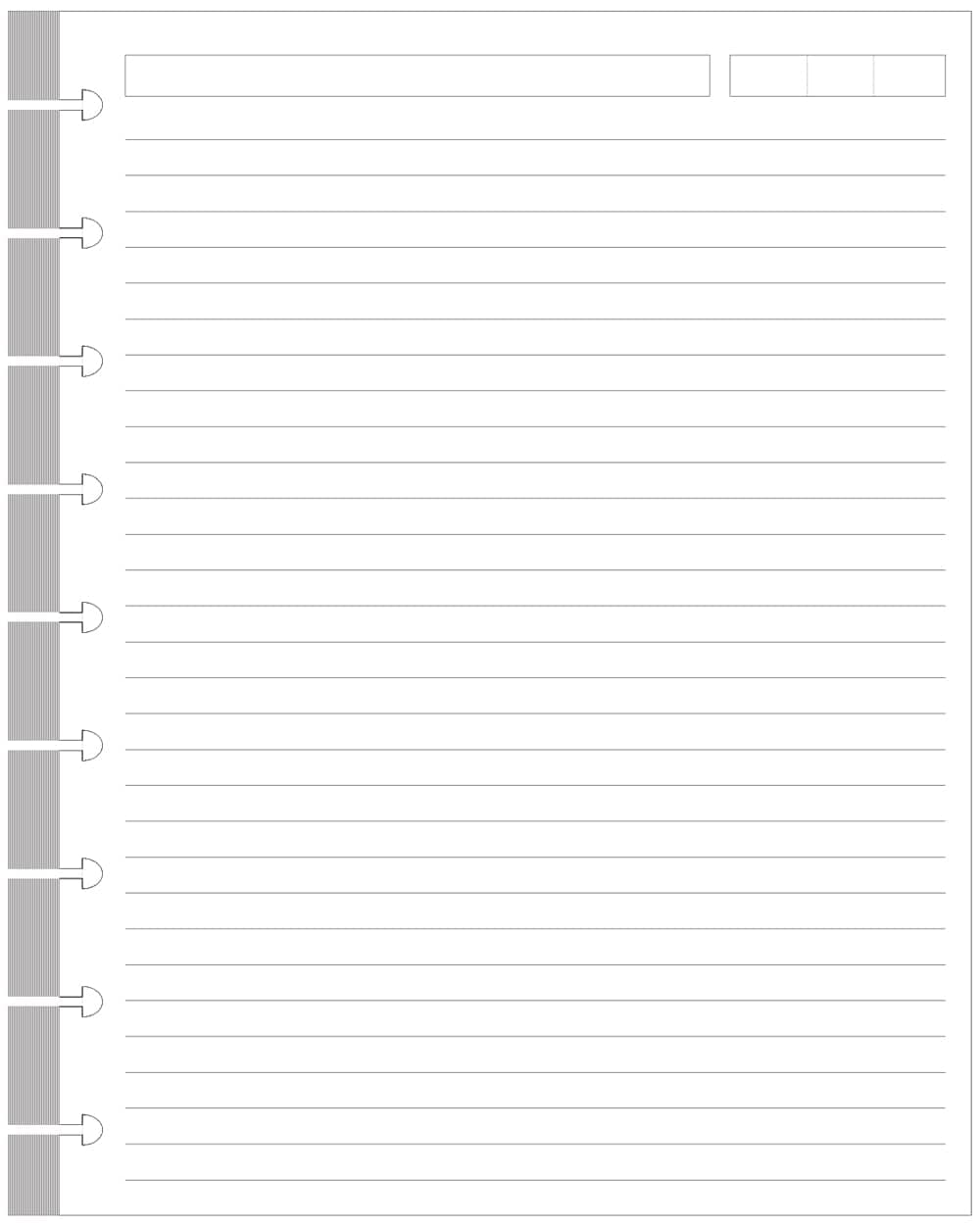 ZGMJ Classic Size Discbound Lined Refill Paper, 9-Disc Discbound Pre-punched Happy Planner Inserts, 100Sheets/200Pages Loose-Leaf Paper, 100gsm White Paper, 7x9.25 in