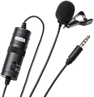 BOYA ByM1 Auxiliary Omnidirectional Lavalier Condenser Microphone with 20ft Audio Cable (Black)