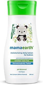 Mamaearth Moisturizing Daily Lotion for Babies | With Shea Butter & Jojoba Oil | Deep Nourishment & Hydration for Dry Skin | Hypoallergenic, Toxin-Free & Made Safe Certified | 200ml