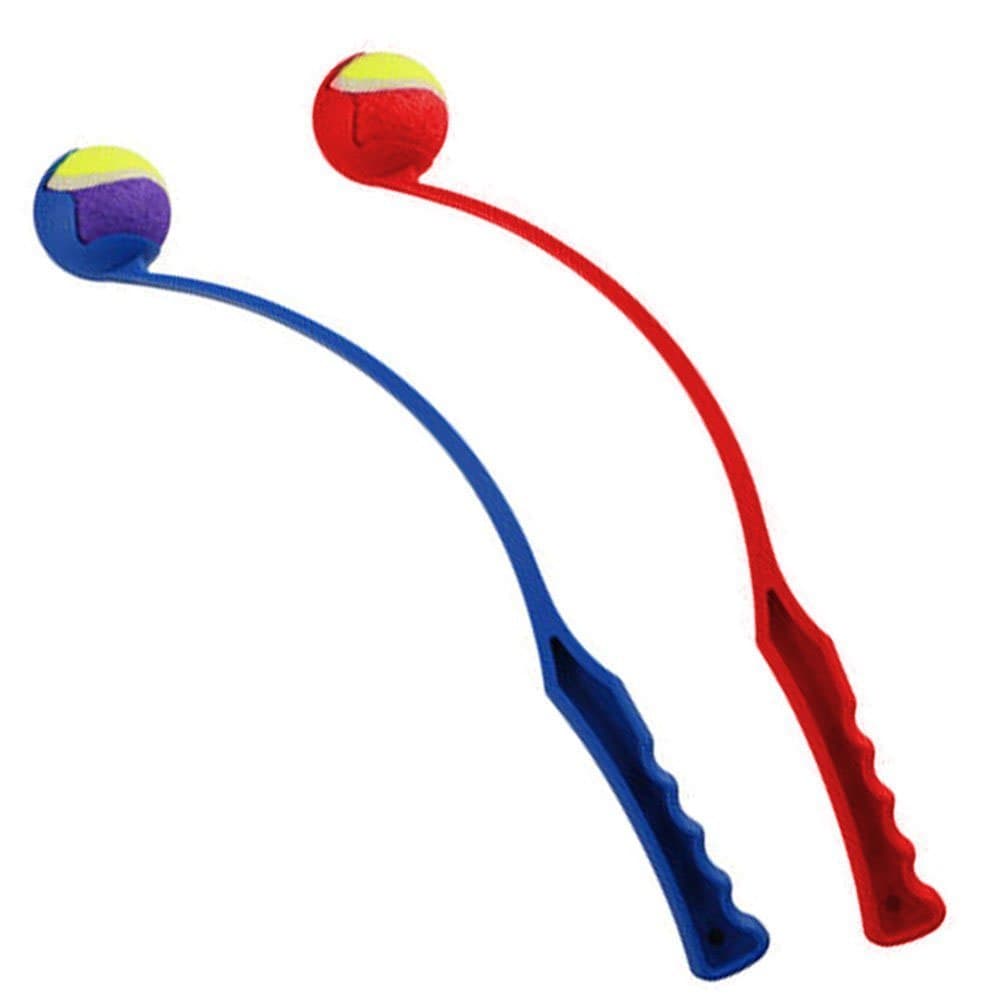 DOG BALL THROWER AND BALL (Red)