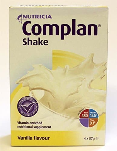 THREE PACKS of Complan Shake Vanilla Flavour 4 x 57g Sachets by Complan