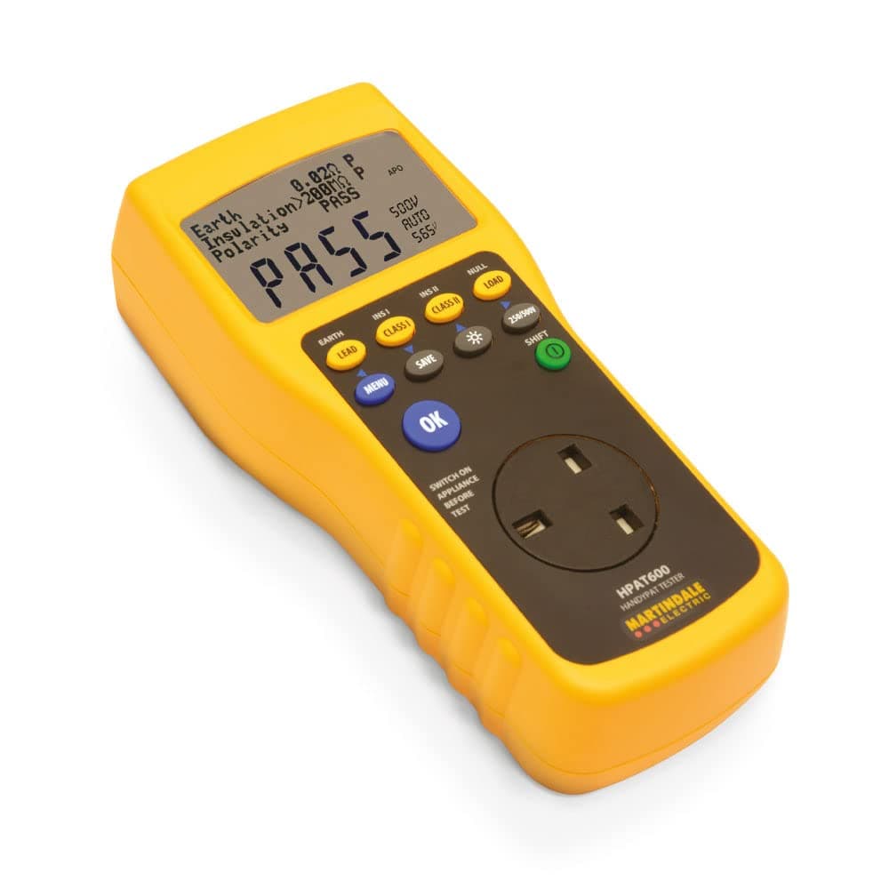 Martindale Electric HPAT600/2 Advanced Rechargeable PAT Tester, Yellow
