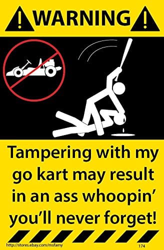 Go Kart Warning Stickers Decal Assorted 3 Pack 174-175-176