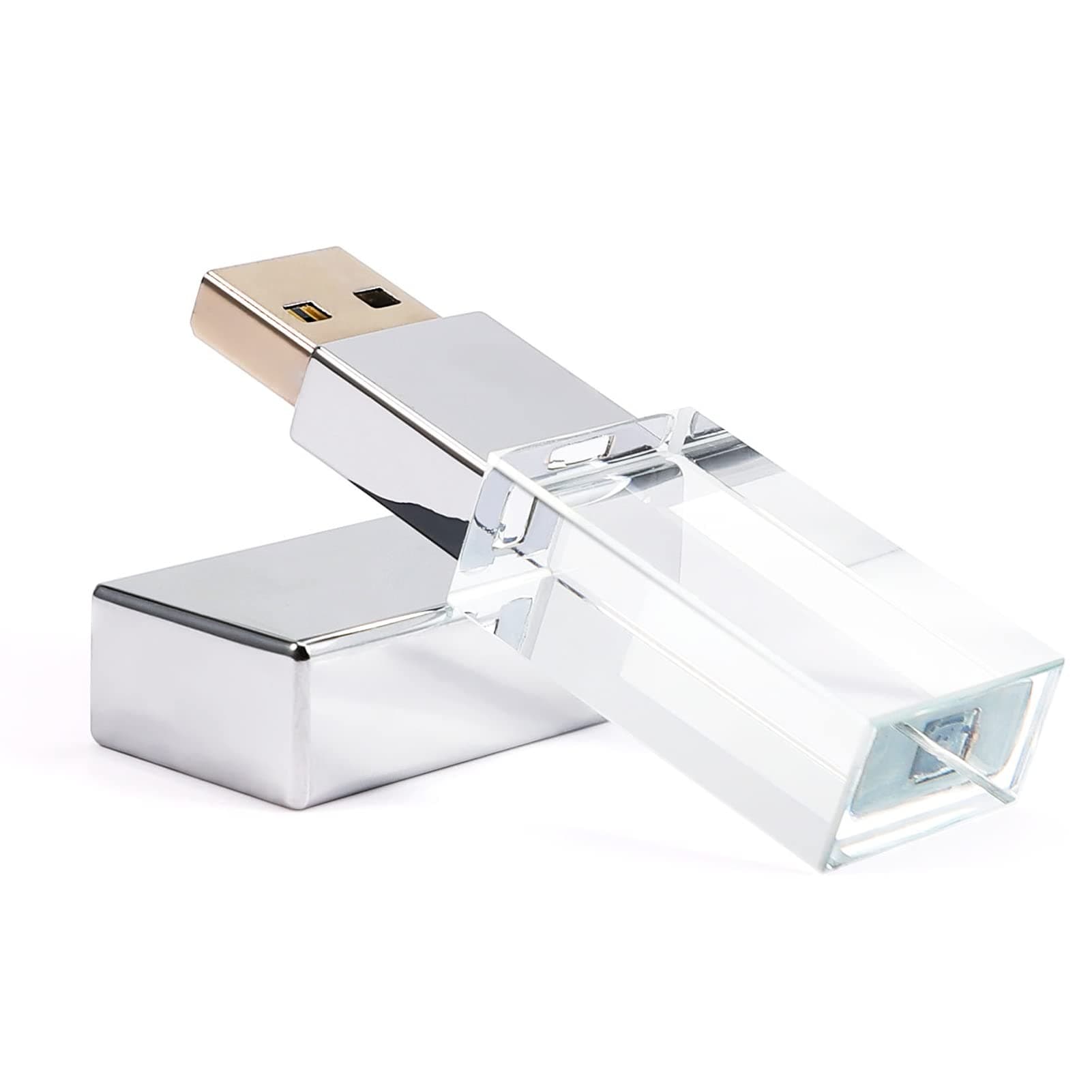 8GB New Crystal Transparent Rectangle Genuine USB Flash Drive 3.0 Wedding Gift Pendrive,Silver
