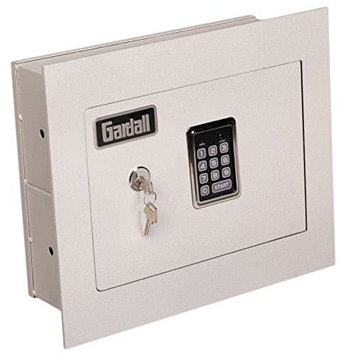 GardallWS1317-T-EK 6" Concealed Wall Safe with Single Key and Electronic Lock, Tan
