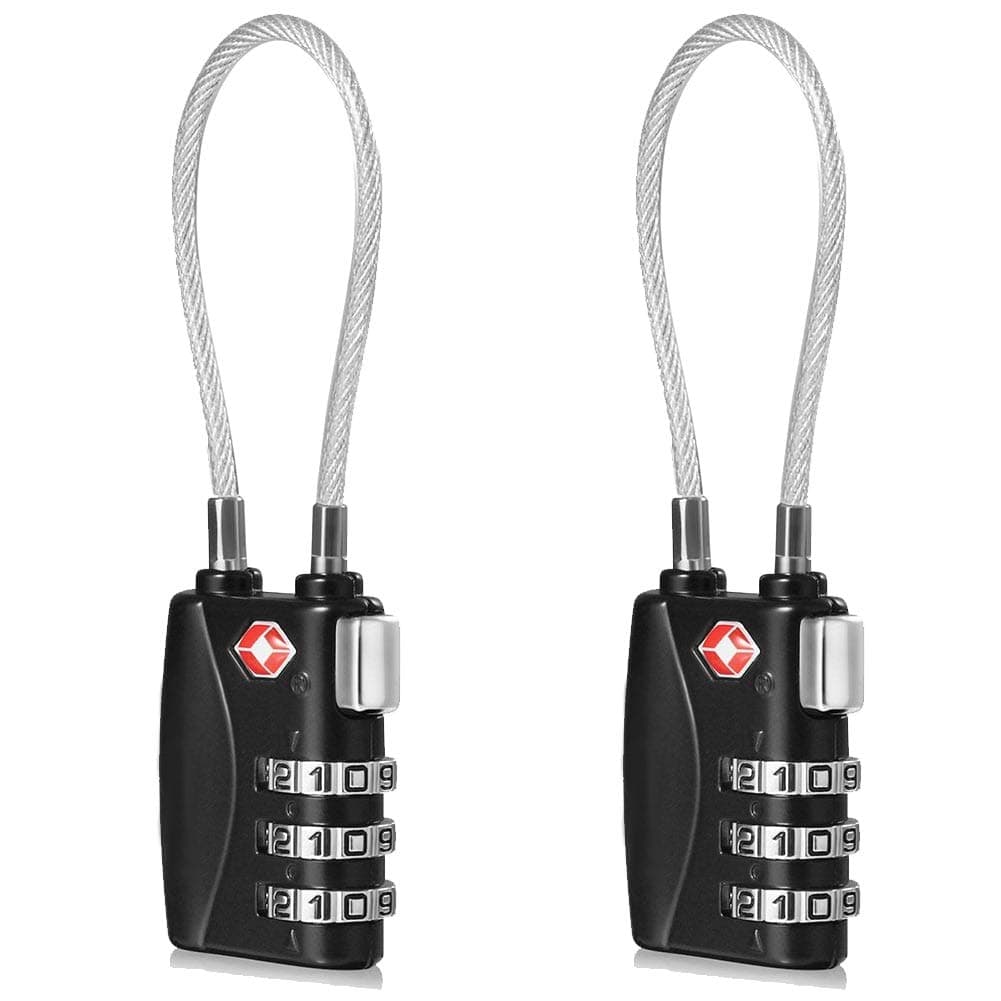 3 Digit TSA Suitcase Padlock 2 Pack