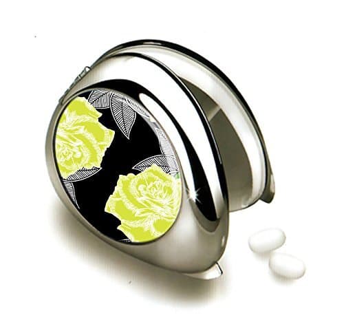 Decorative Pill Box, Compact Pill Case fits in Purse and Pocket. Small & Stylish Pill Organizer case. Ready for Travel. Beautiful Classic Design. Chrome Finish, 3 compartments, Pills Won’t Mix.