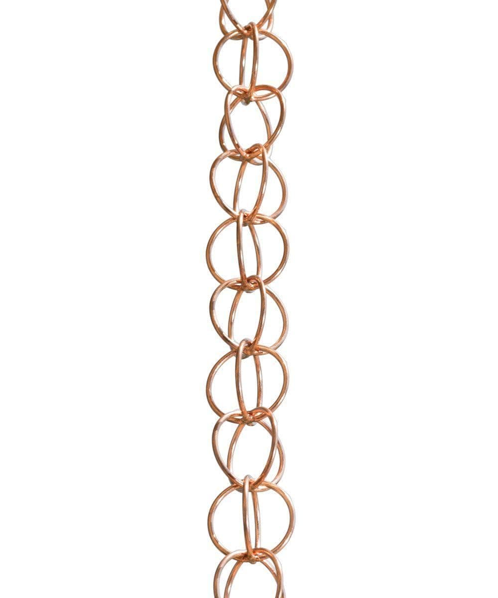 Monarch Rain Chains Pure Copper Ring Rain Chains for Gutters – 8.5 ft Decorative Rainchain Outdoor Durable Heavy Duty Gutter Chain Downspout Replacement, Modern Rainchains for Outside