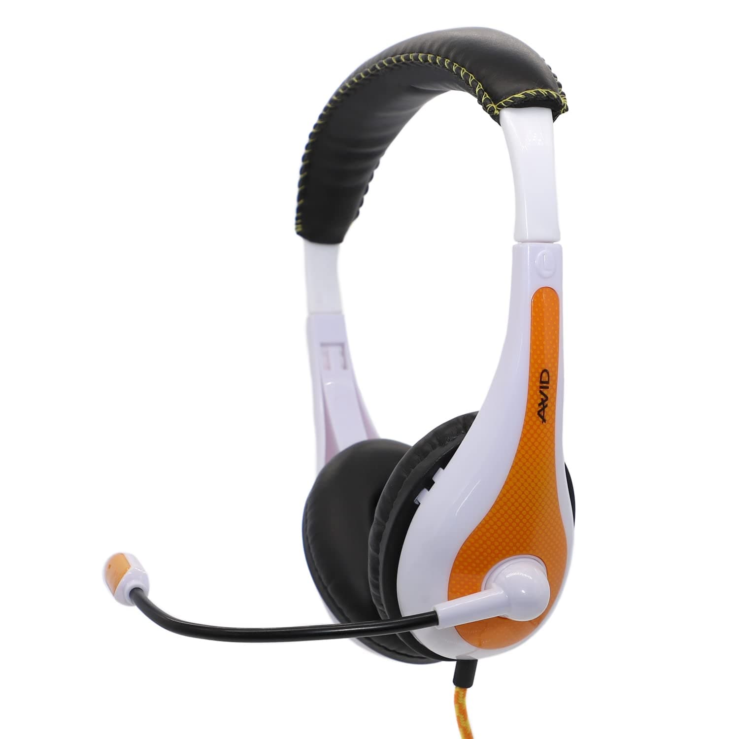 Avid Products AE-36 Headset in Orange with Adjustable Boom Microphone for School, Classroom, Education, Testing and Assessment