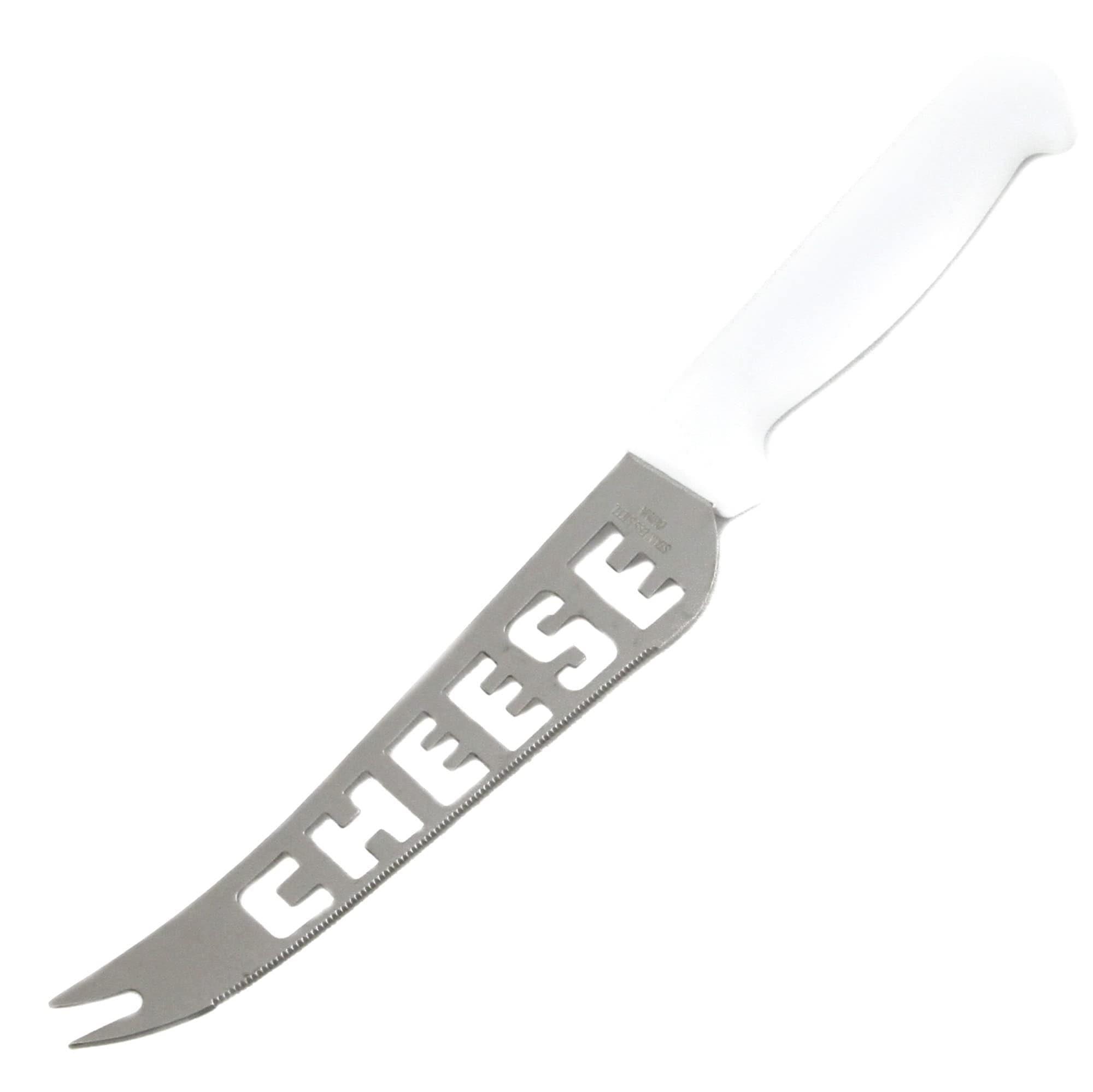 Chef Craft Classic Stainless Steel Blade Cheese Knife with Plastic Handle, 9.5 inch blade, White
