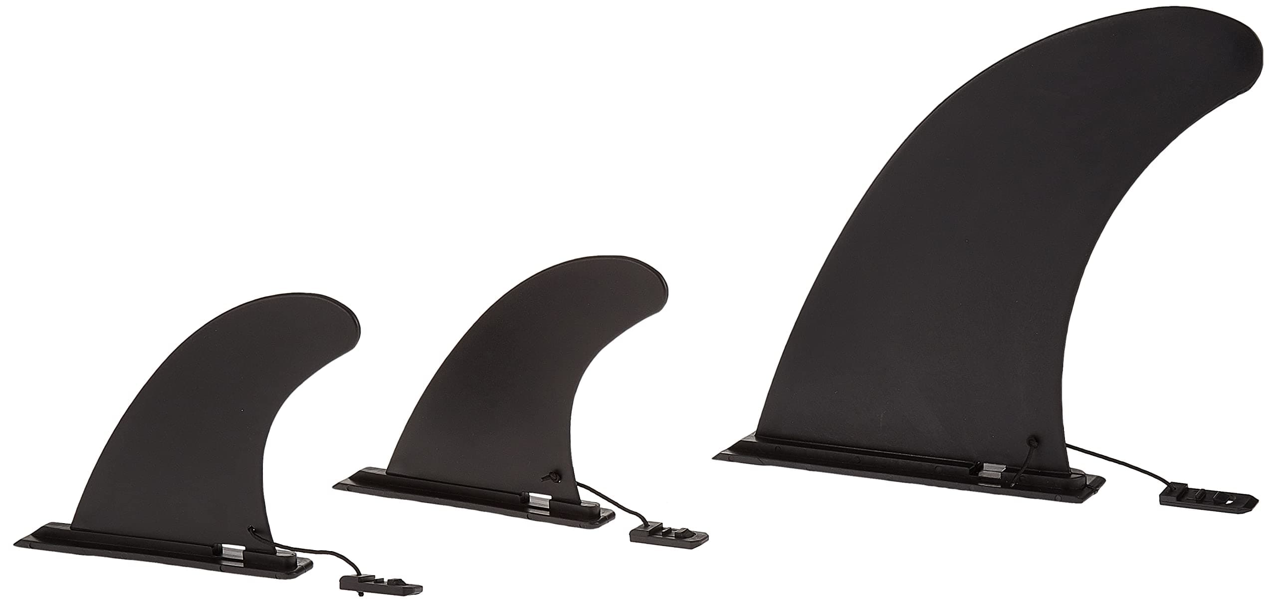 Replacement Fins for Inflatable Paddle Board - Essential SUP Accessories Set of 3 - Removable Black Fins for Precise Steering in All Waters - Compatible with Retrospec Weekender & June iSUPs