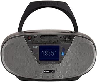 Aiwa BBTU-500DAB/BK – Portable CD Radio Dab+ with 2.4 Inch Color Screen, Bluetooth 5.0, USB, CD/CDR/RW/MP3, Dab+, Colour: Black