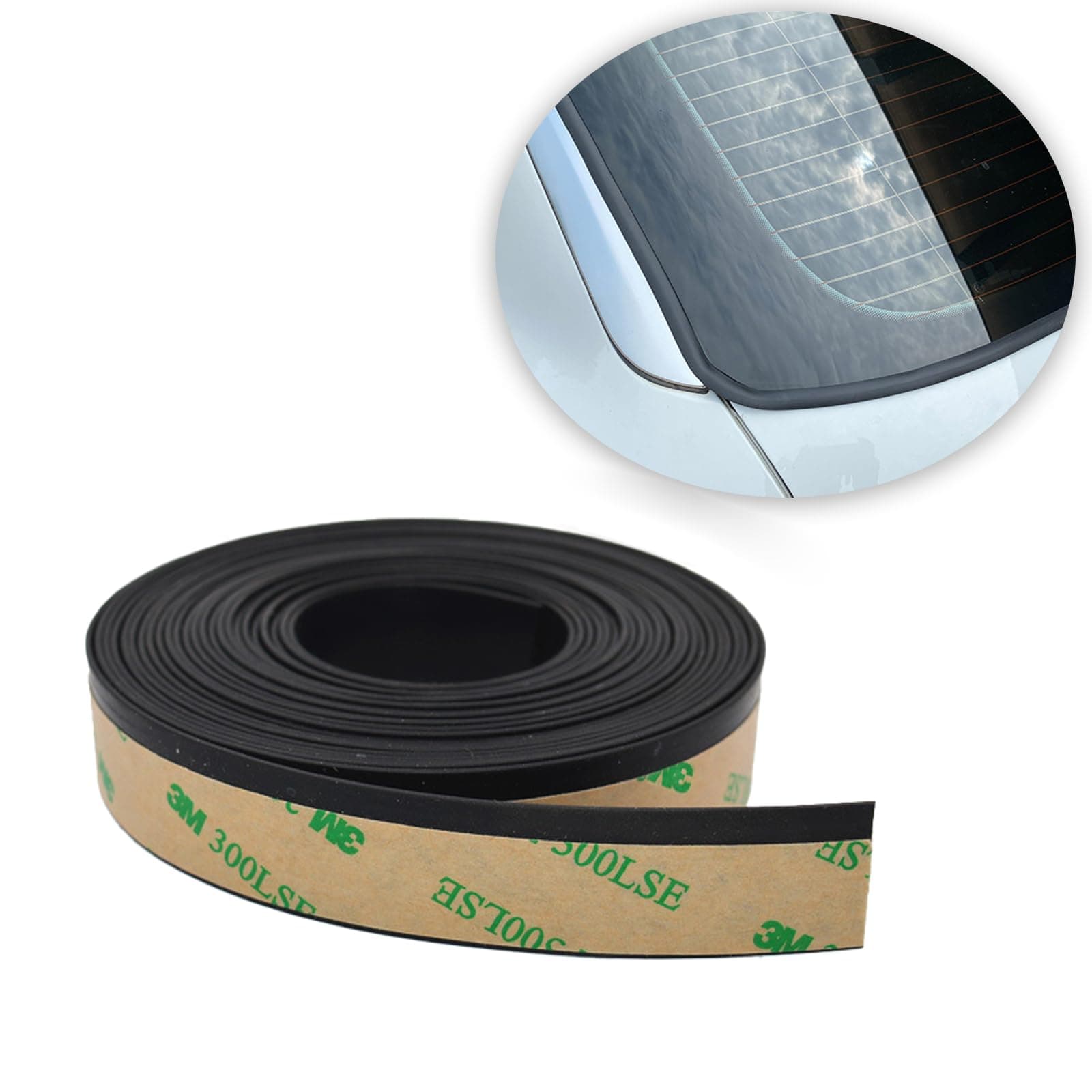 9.8FT/3M Car Windshield Seal Strip,Rubber Sealing Strip Trim,Rubber Weather Strip for Car Front Rear Windshield/Sunroof/Sliding Doors/Windows,Car Exterior Accessories(Black,3M/9.8FT)
