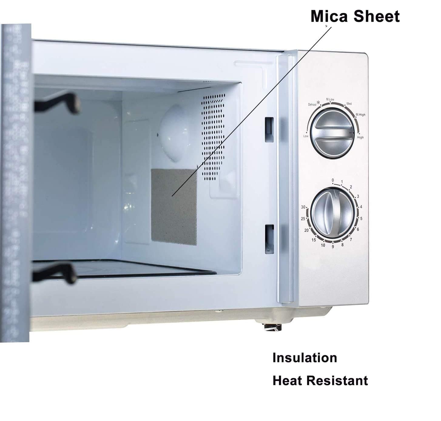 Waveguide Covers for Microwave, Juerly 4 Pack Mica Plates Sheets Heat Insulation Board for Universal Microwave Oven Repairing Part - Cut to Size, 5.1x 5.1inch