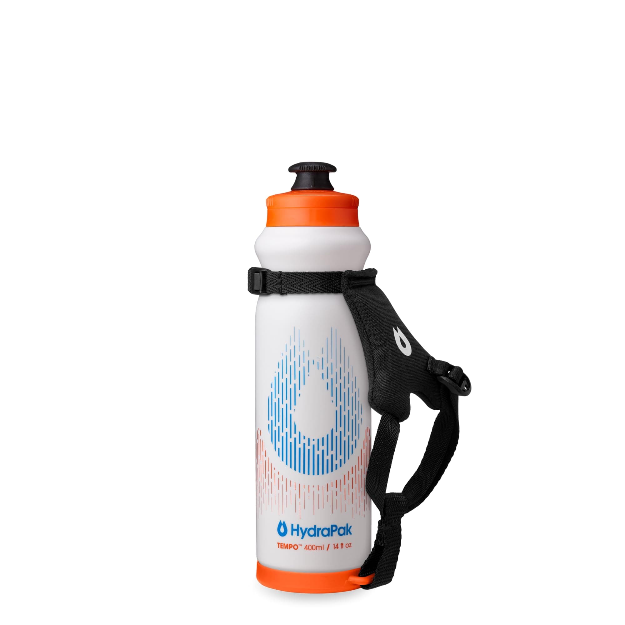 HydraPak Tempo Pro 400ml - Handheld Running Squeeze Bottle for Training and Race Day Hydration with Removable Strap (400ml/13oz) - White