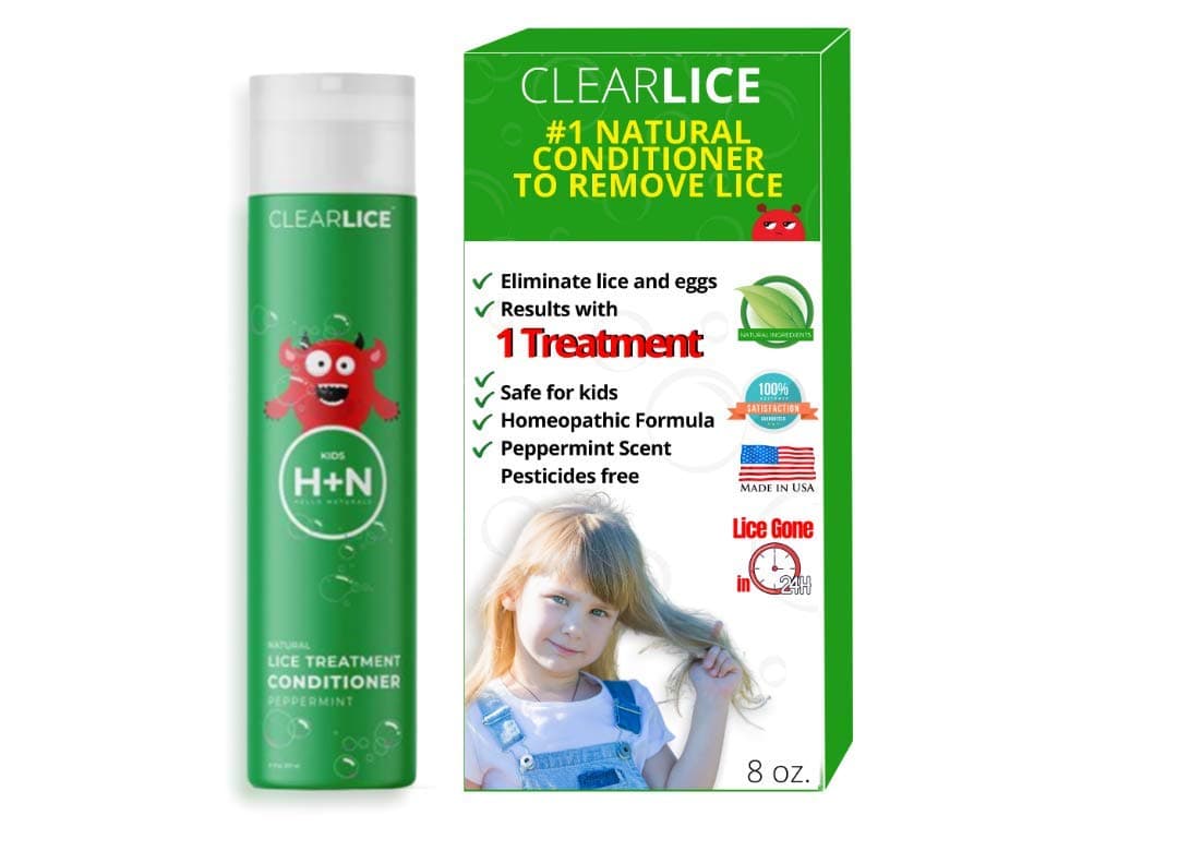 Head Lice Treatment Conditioner - Natural One Day Solution - Eliminates Lice, Super Lice & Nits (Eggs) - Essential Oils & Healthy Enzyme - Skin Friendly & SLS Free - 8 oz