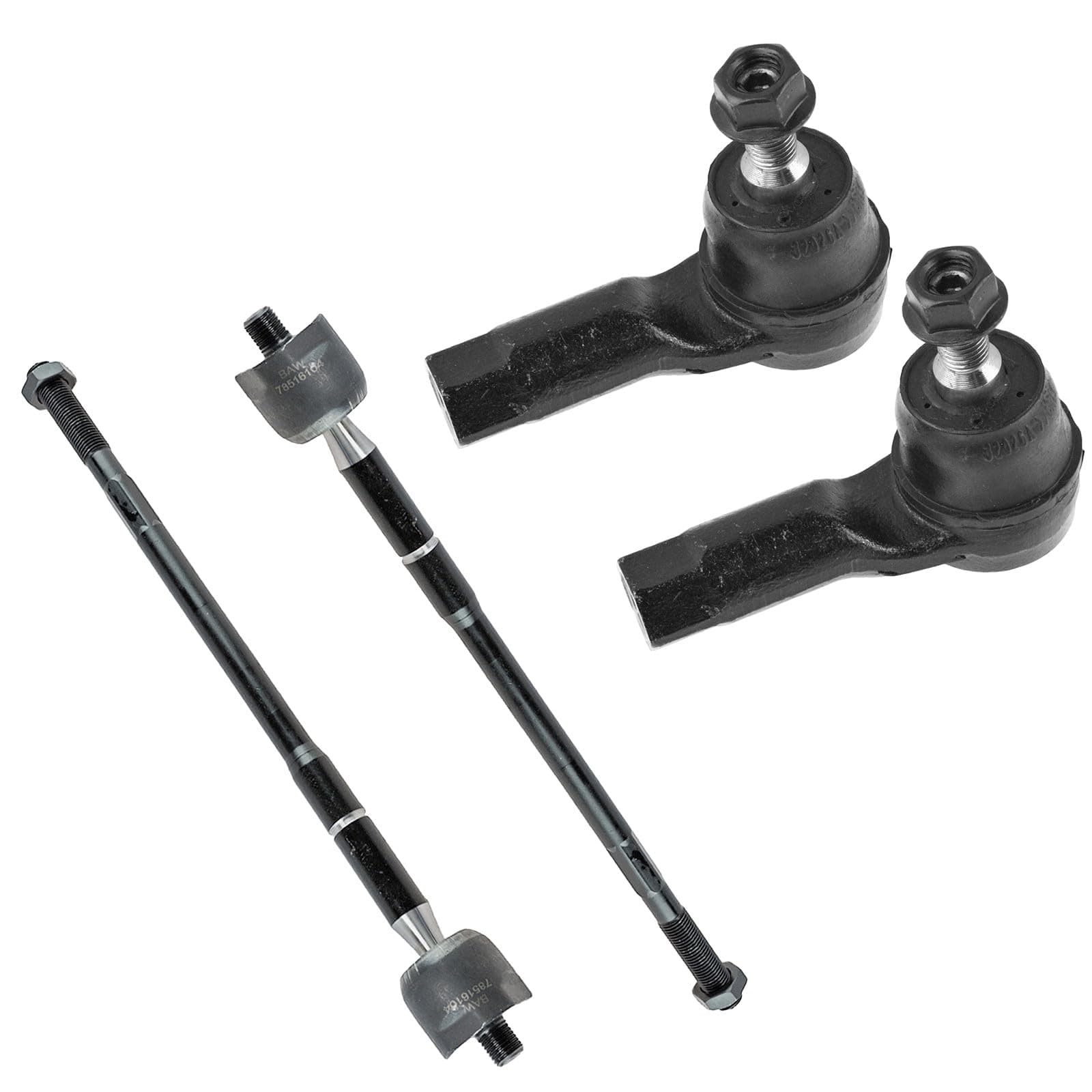 TRQ Front Inner and Outer Tie Rod Set 4 Piece Compatible with 2007-2013 Mitsubishi Outlander 09-17 Lancer