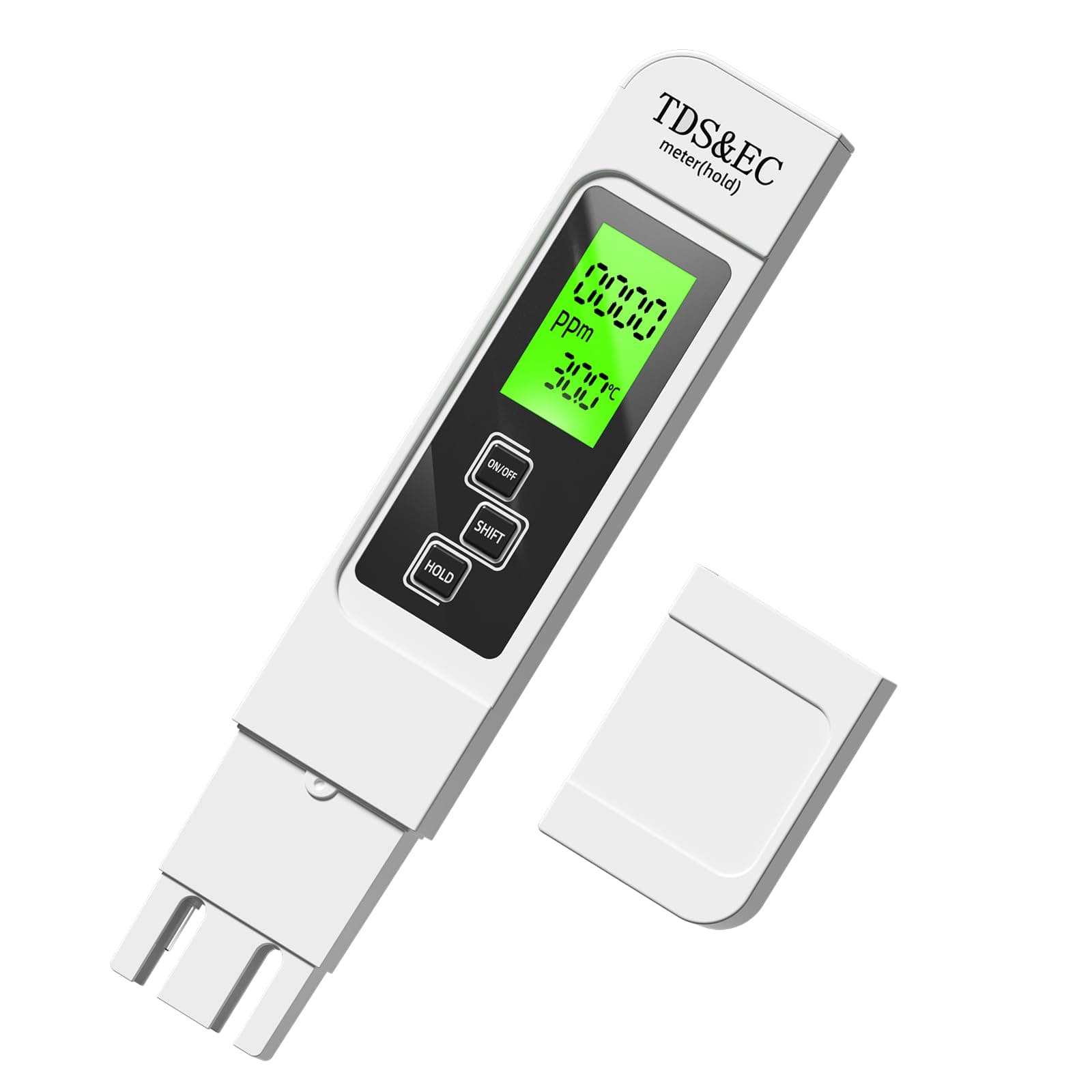 3 in 1 TDS Meter - TDS EC & Temperature(°C,°F) Meter,Accurate & Reliable Digital Water Testing Kits for Drinking Water Quality, Tap, Well, Swimming Pool,Hydroponics, Aquarium, RO/DI System, White