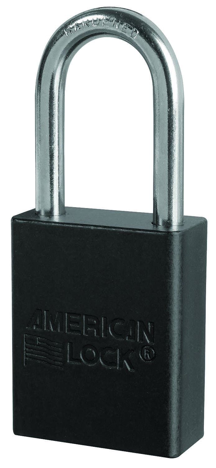 A1106BLK1KEY Padlock Keyed, Aluminum, Black