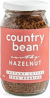 Hazelnut Instant Coffee Powder Jar, 100 gram | Arabica, Freeze-Dried, Flavoured Coffee | No Added Sugar | Makes 50 Cups