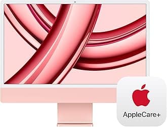 Apple 2023 iMac All-in-One Desktop Computer with M3 chip: 8-core CPU, 10-core GPU, 24-inch Retina Display, 512GB SSD Storage. Works with iPhone/iPad; Pink With AppleCare+ (3 Years)