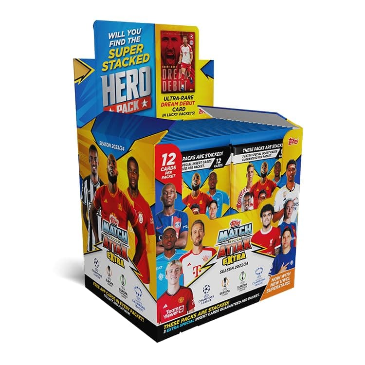 Topps Match Attax Extra 2024 - Full Box - 36 packets of Match Attax Extra 2024 (432 cards). 12 cards per packet.