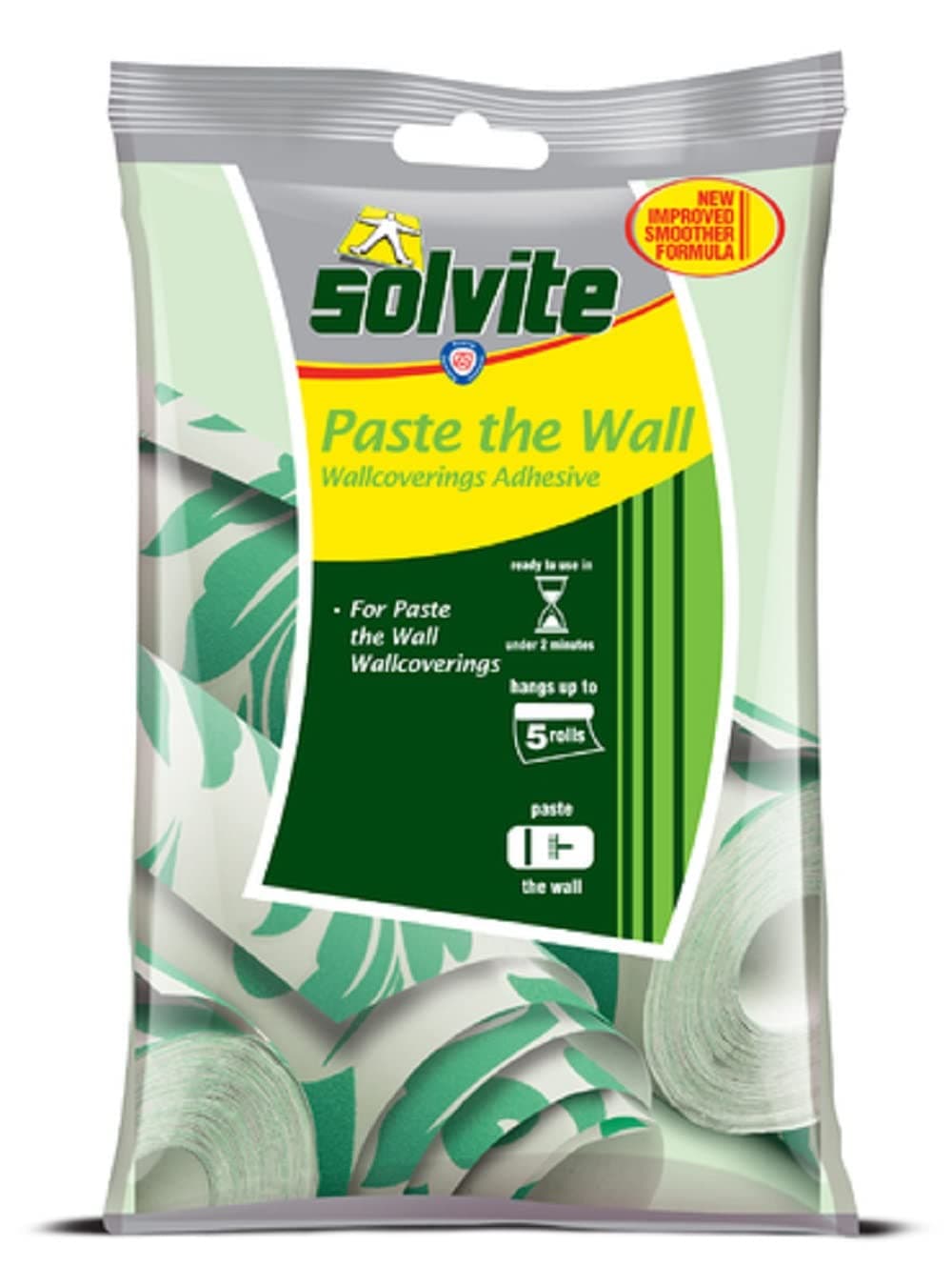 Solvite Paste The Wall Wallpaper Adhesive, Strong Wallpaper Paste for Non-Woven, Vinyl & Embossed Wallpapers, Easy to Use, Covers up to 5 Rolls, 1 x 230g