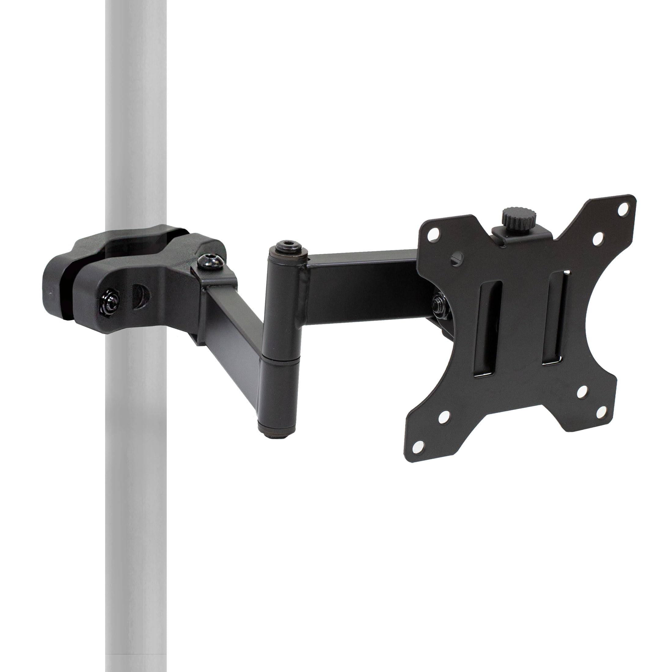 Mount-It! Universal Full Motion Steel Pole Mount with Articulating Arm and Removable VESA Plate for 17 to 32 Inch Monitors & TVs, VESA 75x75 & 100x100 Compatible, Black (MI-391)