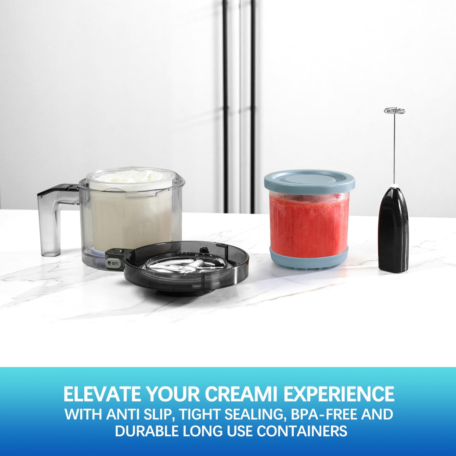 Ice Cream Containers 4 Pack - Extra Cups Replacement for Ninja Creami Pints and Lids - Compatible with NC300, NC301 & NC299AMZ Series Ice Cream Makers (Original 4 Pack-2)