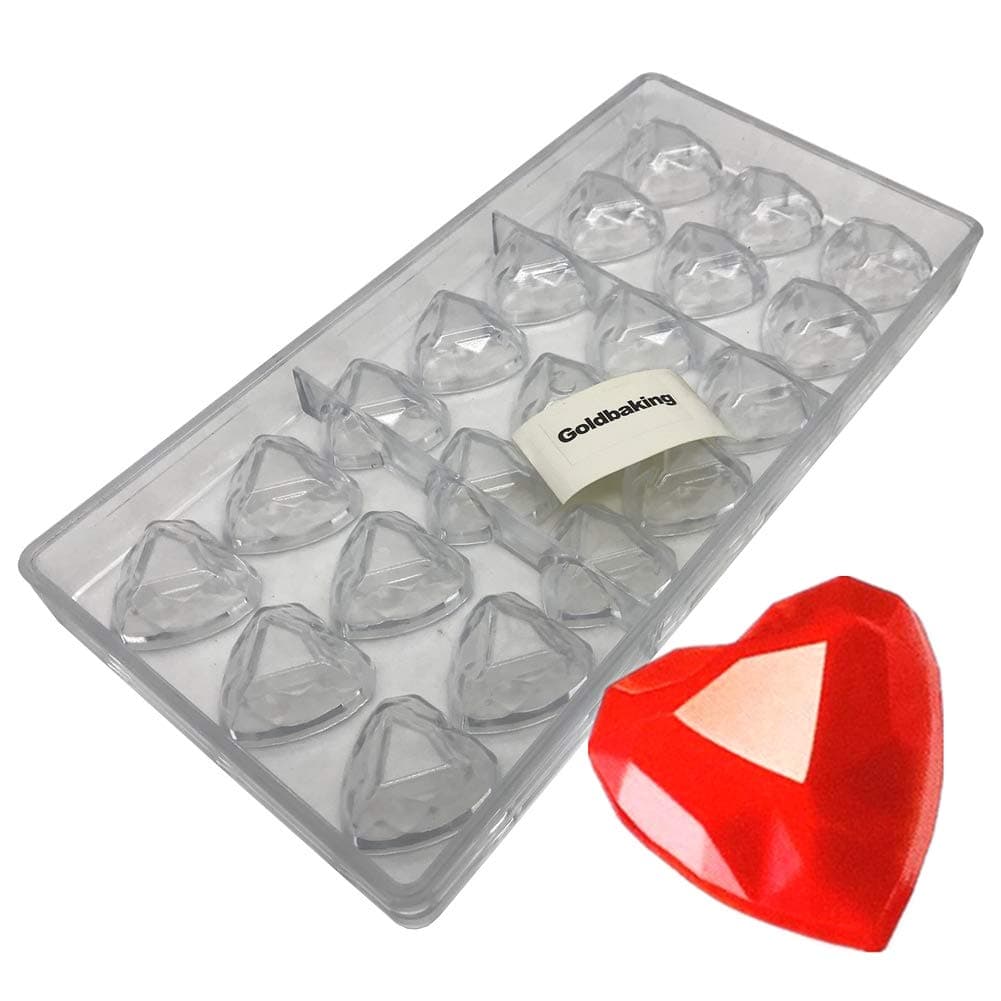 Goldbaking Heart Chocolate Mold Polycarbonate Chocolate Mould 1432 transparent