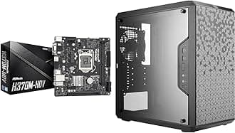 H370M-HDV LGA1151 H370 DDR4 Micro ATX Motherboard & Cooler Master MasterBox Q300L Micro-ATX Tower Black
