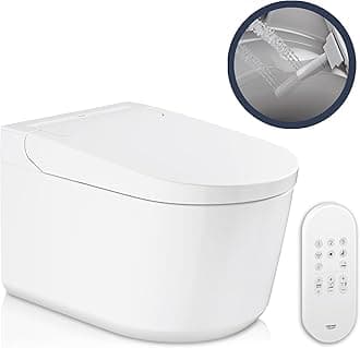 GROHE Sensia - Wall Hung Shower Toilet Rimless WC (2 Self-Cleaning Spray Arms, Remote Control, Water Connection Set, Mounting Aid, Sound Insulation and Triple Vortex Flushing), 36507SH0