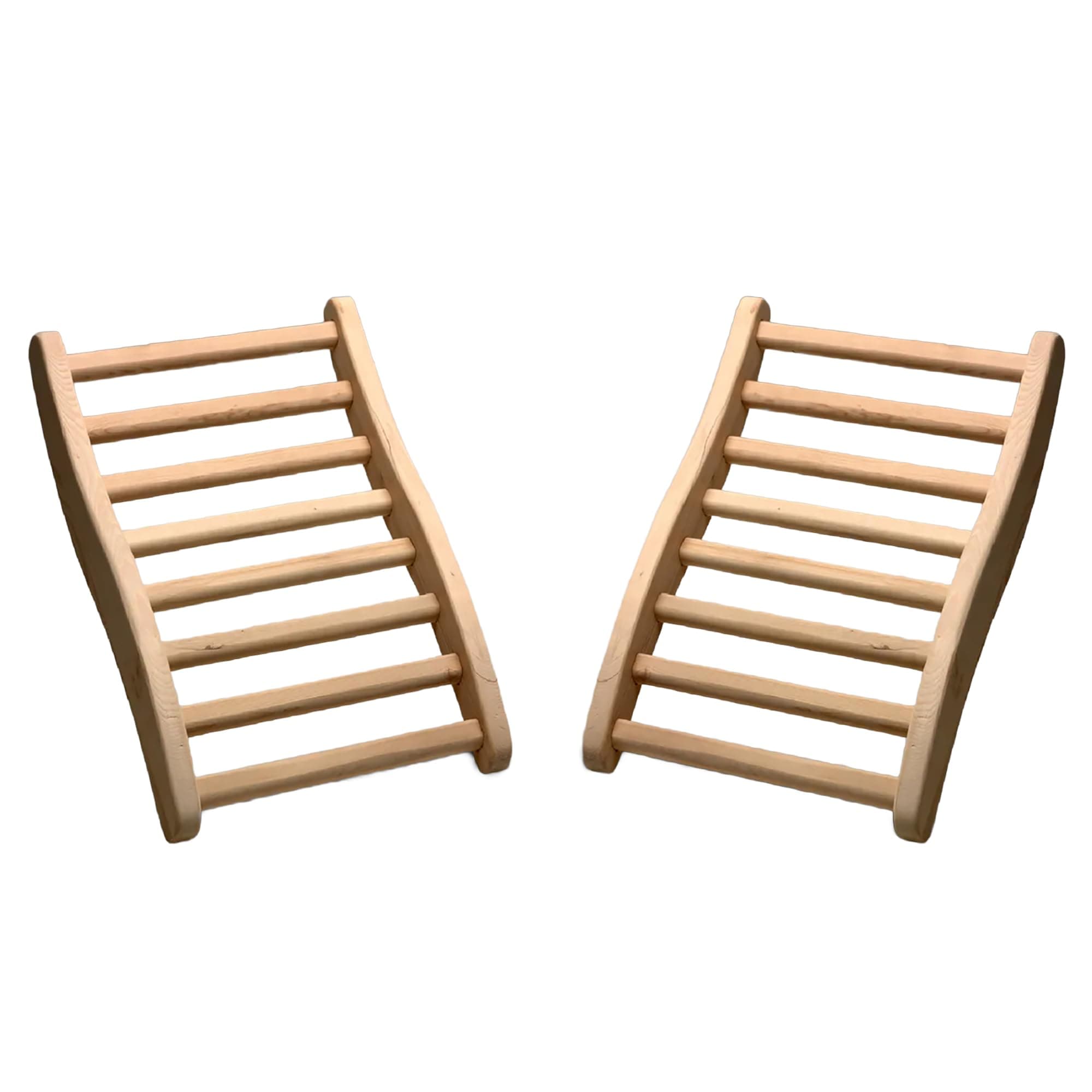 Dynamic Saunas 2 Pack S-Shaped Sauna Backrest, Ergonomic Wooden Support w/ Adjustable Angle Design | Suitable for Both Traditional & Infrared Saunas - Made from Canadian Hemlock, Up to 275 Lb Capacity