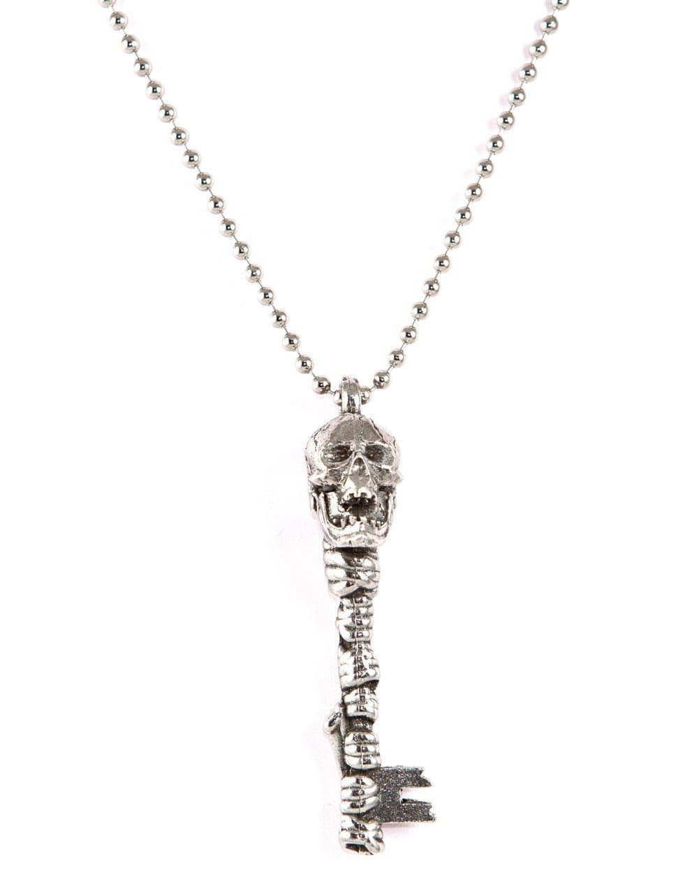 Pewter Large Skeleton Key Rocker Necklace