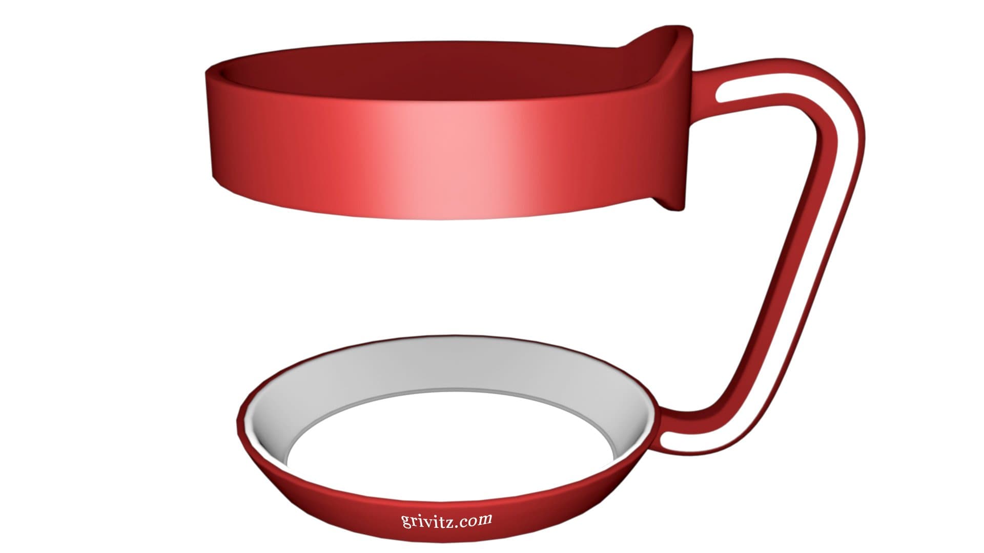 Grivitz® Handle for YETI Rambler, Rtic, Kodiak, SIC, Boss and other 30 oz Tumblers (Chrimson/White)